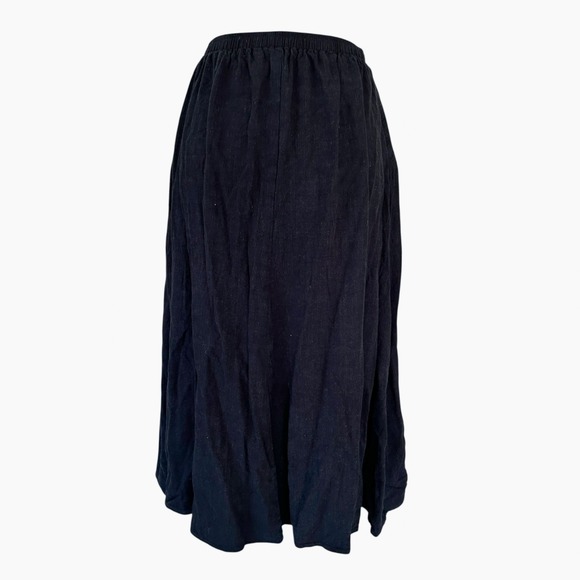 Rachel Pally Skirt XS "Rosalie" Black Linen & Cotton Maxi Cottagecore Boho - Picture 6 of 13
